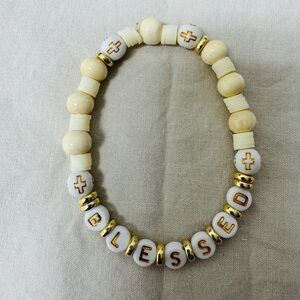 Blessed Beaded Bracelet with Gold Accents